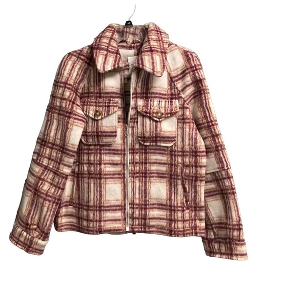 Avec Les Filles NWT Shacket Plaid Zip Up Size Small Plaid - Picture 1 of 5